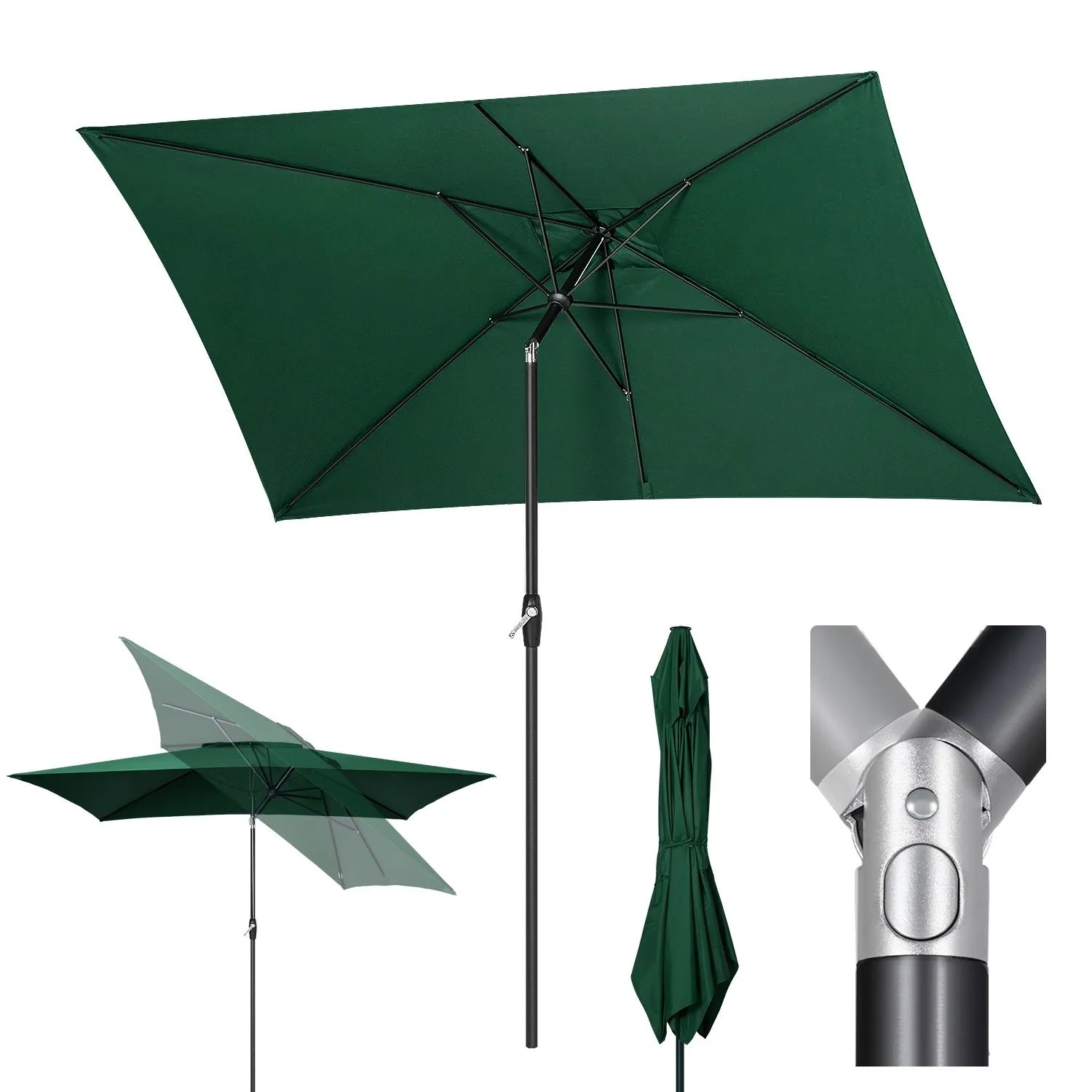 Sekey Aluminum Kurbelschirm Sonnenschirm mit Aluminium Mast 300 x 200 cm
