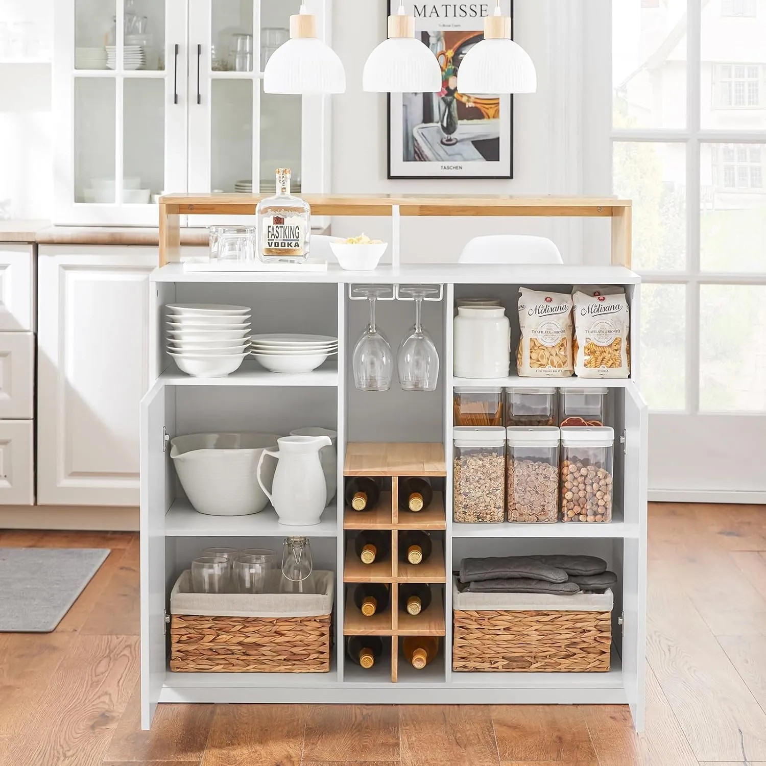 Sideboard Mit 2 Türen Sideboard Kommode Küchensch Produktbild-Vorschau 12