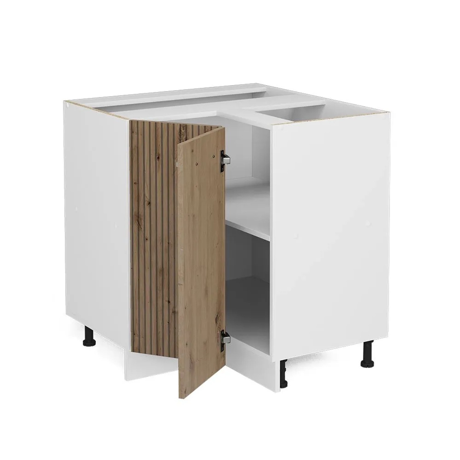 Vicco Eckunterschrank R-Line Küchen Eckschrank Artisan-Eiche Weiß 76 cm AP Eiche