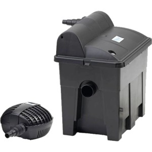 Oase BioSmart Set 7000: Durchlauffilter mit Pumpe und UVC-Vorklärgerät für Teiche bis 7m³.