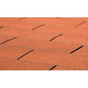 Rote, rechteckige Dachschindeln für Gartenhäuser, 3 m² Paket.