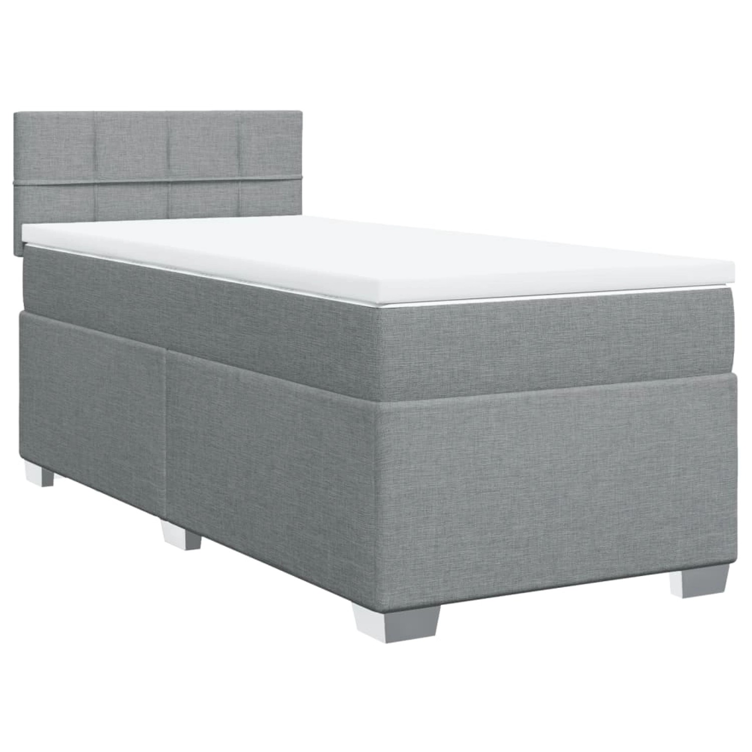 vidaXL Boxspringbett mit Matratze Hellgrau 100x200 cm Stoff2097674 günstig online kaufen