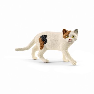 Schleich Farm World Amerikanische Kurzhaarkatze, detailgetreue Spielfigur einer Katze.