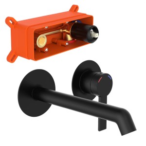 Schütte Waschtischarmatur Los Angeles, Unterputz, Schwarz Matt, mit Montagebox.