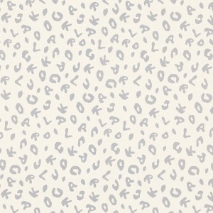 Bricoflor Leo Tapete: Weiße Vliestapete mit silbernen Buchstaben im Leopardenmuster.