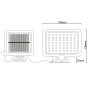 Skizze der LED Solar-Wandleuchte Pepe mit Maßen 13x15x5,5cm, Solarpanel links, Leuchte rechts.