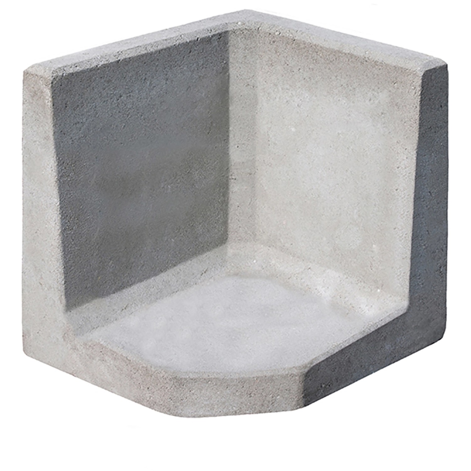 Diephaus L-Stein Ecke unbewehrt  Grau 50 x 40 x 40 x 7 cm