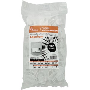 Medial Laschen, 100 Stück, für Fliesenstärke 3-12mm. Fliesen Nivelliersystem für präzises Verlegen.