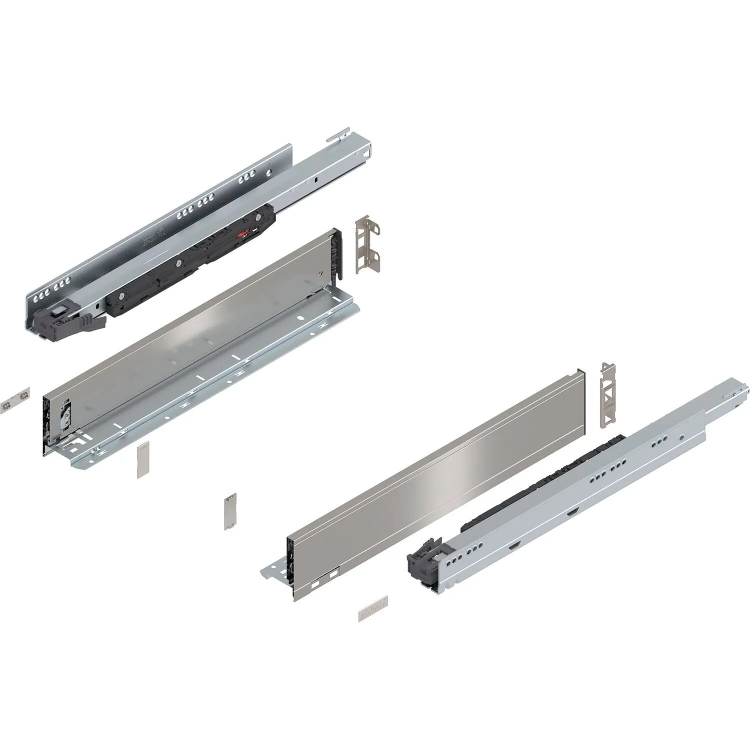 Blum Legrabox Pure Set Höhe M Tip-On Vollauszug 500 mm 70 kg Inox 1 Paar