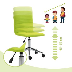 Grüner Svita Linus Kinder Drehstuhl mit Stoffbezug und Höhenverstellung.