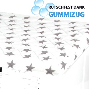 Weißer Waschmaschinenbezug mit grauen Sternen, passend für Standard-Trockner und Waschmaschinen.