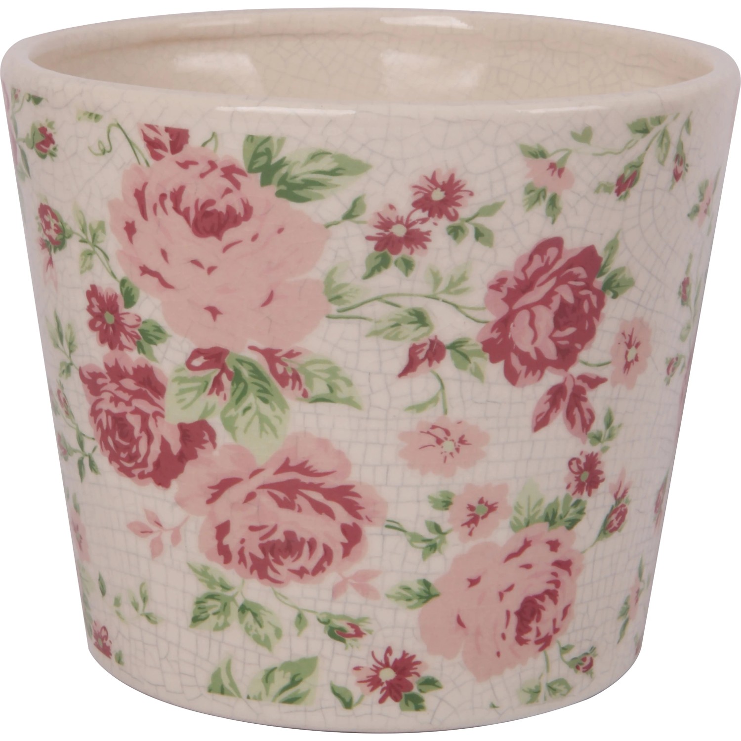 Übertopf Rose Keramik Glatt Ø 14 cm x 11,5 cm