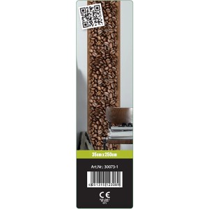 Selbstklebende Küchentapete mit Kaffee-Motiv. Dunkelbraunes Wandpanel mit Kaffeebohnen für Küche und Café.