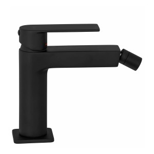 Schwarze pianura Bidetarmatur Giulia mit Einhebel und Drehgelenk, ohne Ablaufgarnitur.