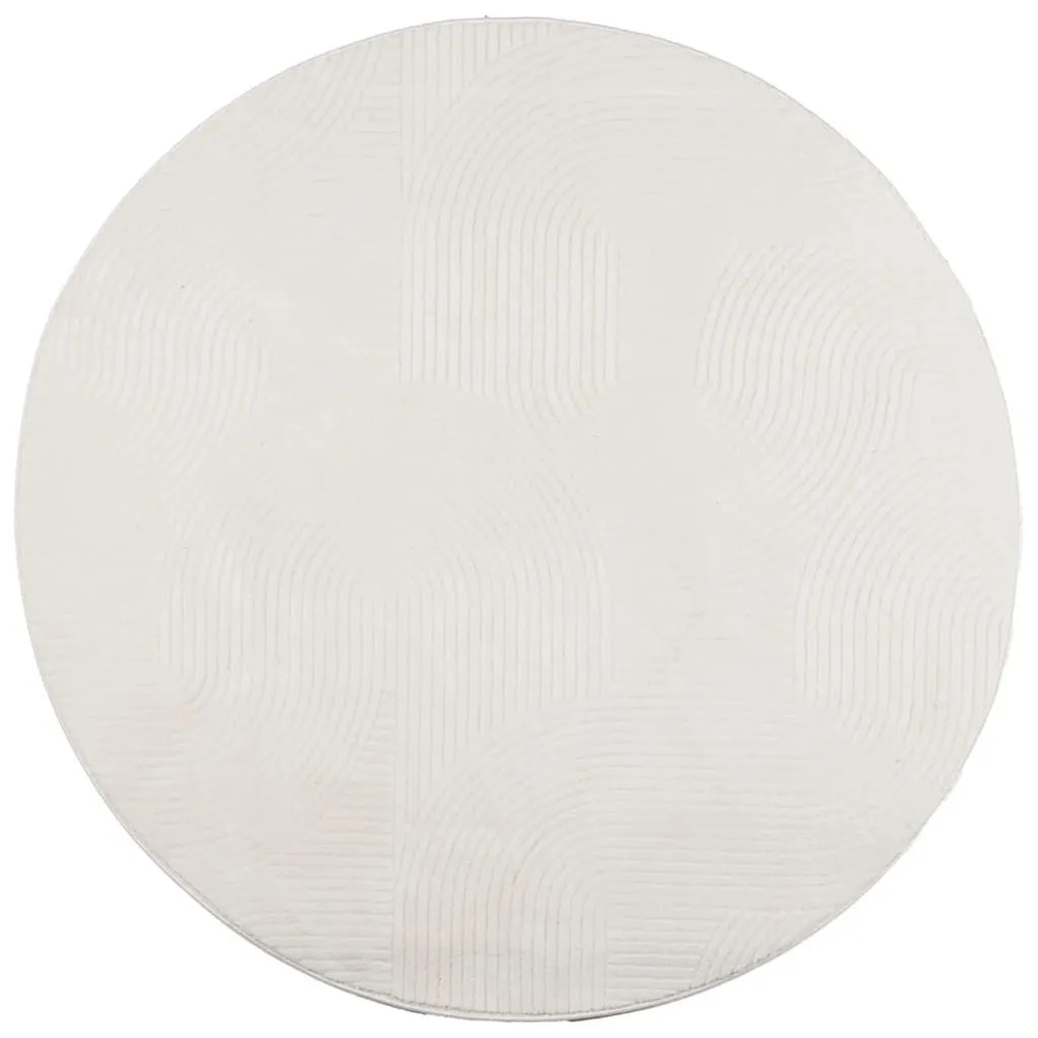 vidaXL Teppich IZA Kurzflor Skandinavischer Look Creme Ø 100 cm 375446 günstig online kaufen