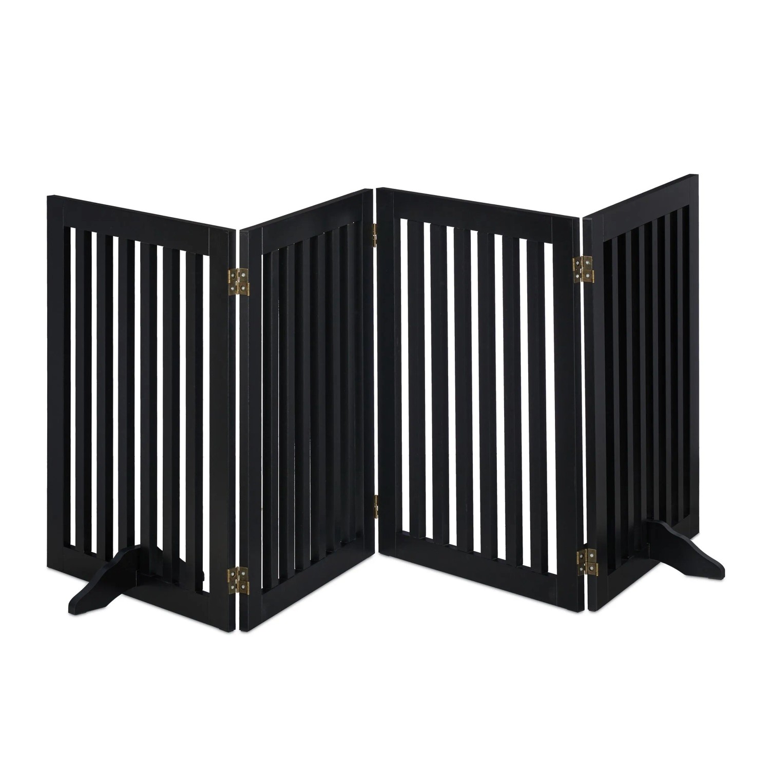 Relaxdays Absperrgitter MDF Schwarz 4-teilig Verstellbar 70 cm x 205 cm 11,2 kg