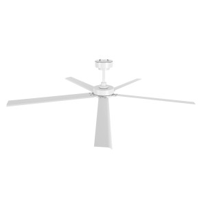 Weißer Lucci Air Monza Deckenventilator für Außenbereiche mit 5 Flügeln und Fernbedienung.