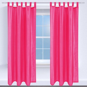 2er-Pack blickdichte, pinke Gardinen mit Schlaufen (140x145cm) für Fenster.
