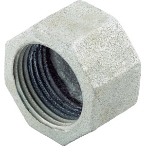 Schraubkappe 30,3 mm aus Temperguss zum Verschließen von Rohrverbindungen.