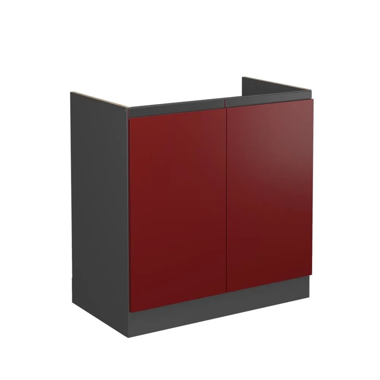 Vicco Spülenunterschrank R-Line Rot Anthrazit 80 cm J-Shape ohne Arbeitsplatte