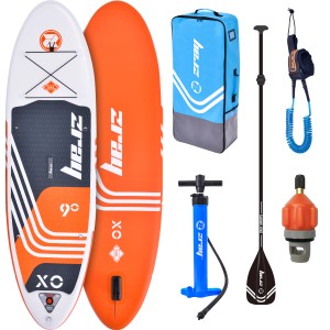 ZRAY Stand Up Paddle Board X0 Komplettset, orange, mit Paddel, Pumpe, Rucksack und Leash.