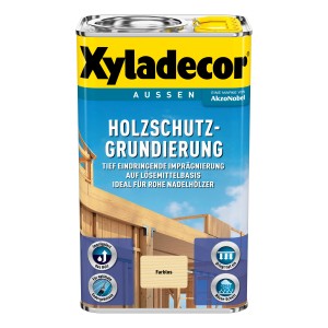 Xyladecor Holzschutz-Grundierung, farblos, 750ml Dose für optimalen Holzschutz im Außenbereich.