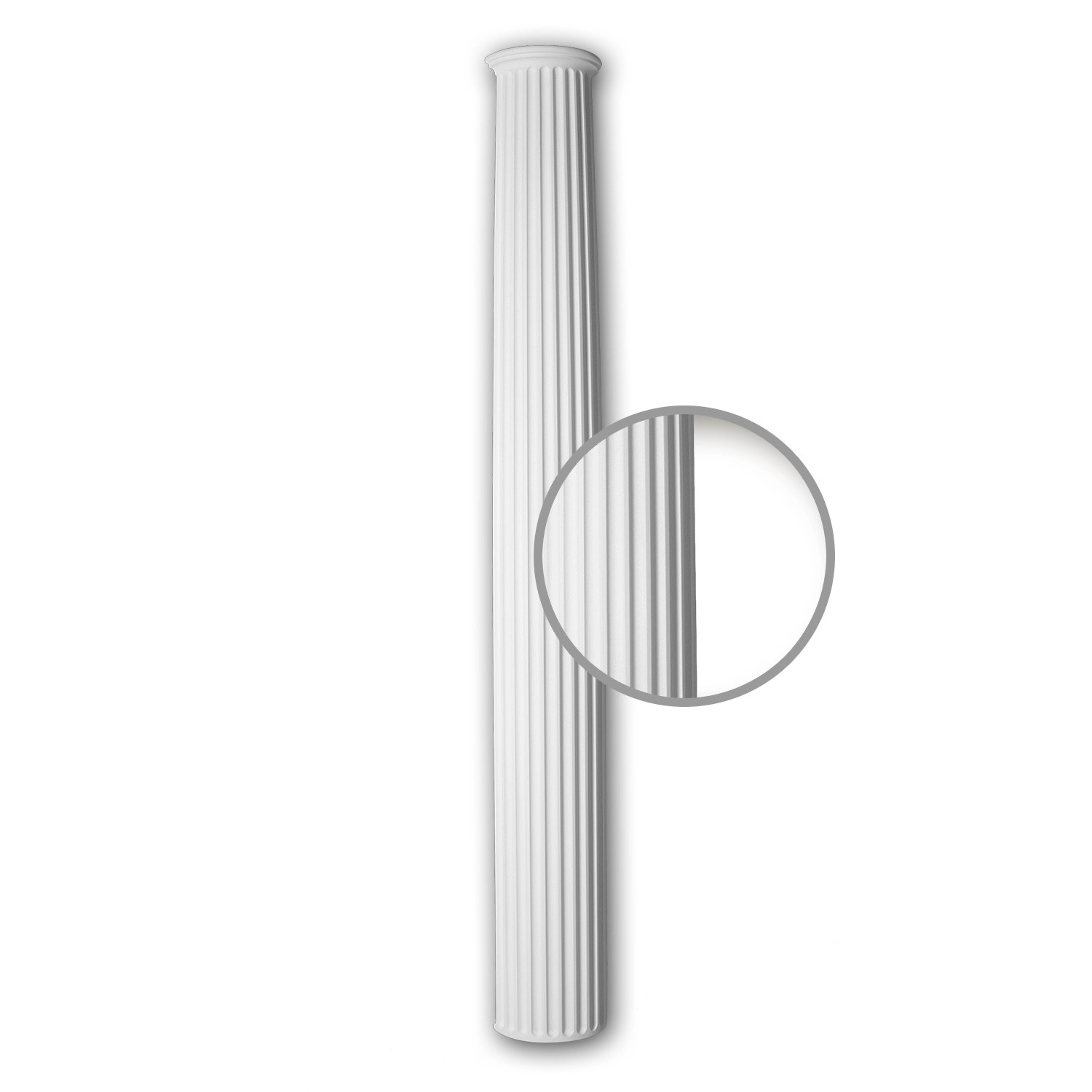 PROFHOME 416102 Halbsäulen Schaft Fassadenstuck Säule Fassaden Element 33 cm x 16,6 cm x 230 cm Weiß