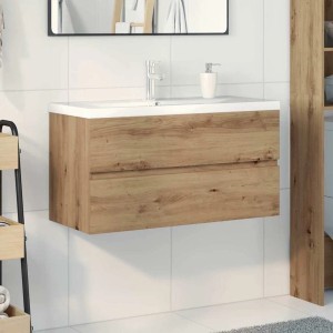 vidaXL Waschbeckenunterschrank mit Einbaubecken und Wasserhahn 3328936