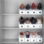 Wenko Schuhhalter 4er-Set, weiße Schuhaufbewahrung im Schrank für mehr Ordnung.