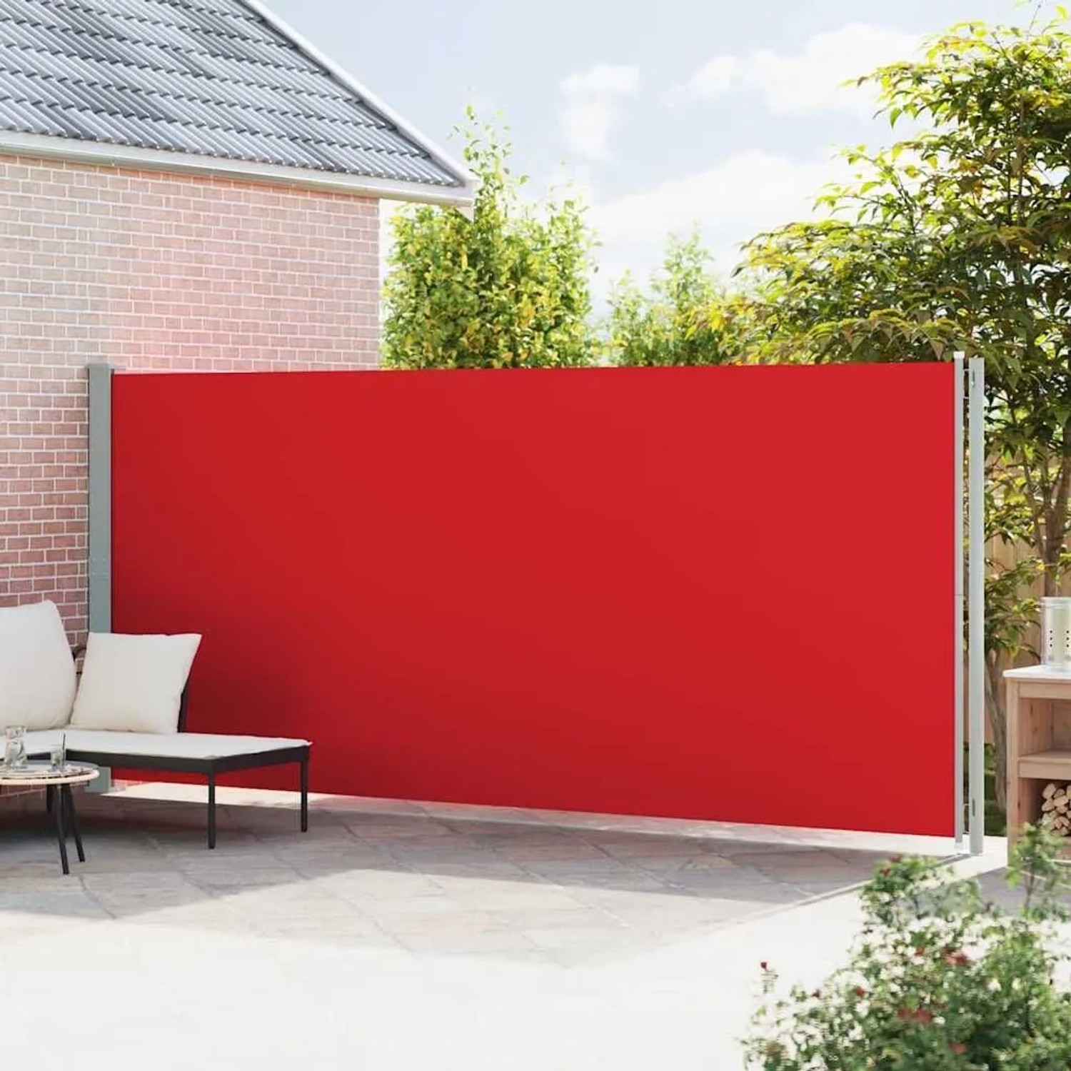 vidaXL Seitenmarkise Ausziehbar 200x600 cm Rot 317973