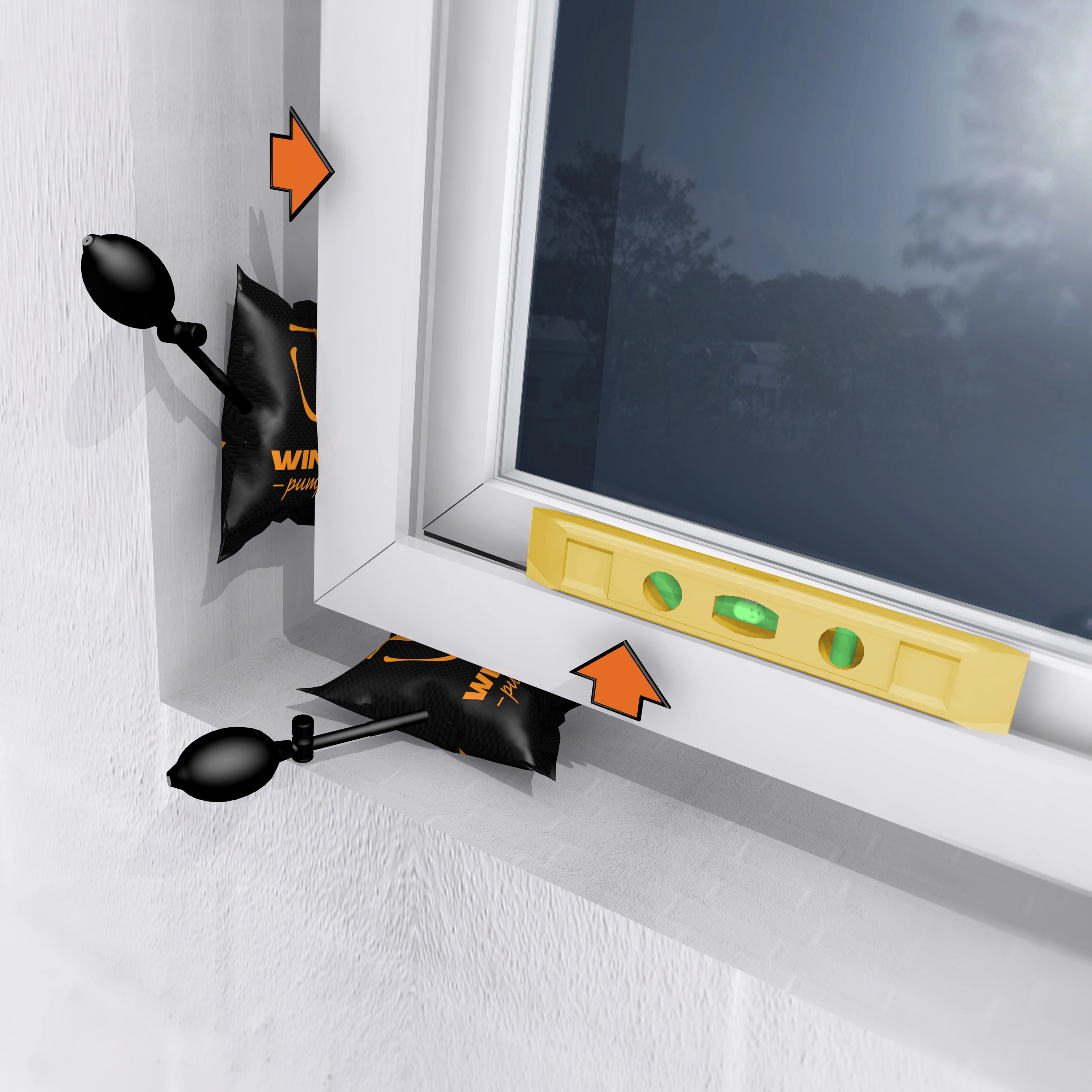 4 x Winbag Montage Luftkissen Fenster Türen/ Pump-Up Air Wedge for  Door/Window