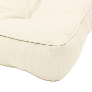 Beautissu XLuna Loungekissen, 60x60, Natur, Sitzkissen für Gartenmöbel mit Paspel