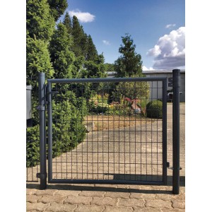 Grünes T&J Einzeltor Strong, 125x103 cm, mit Pfosten für Gartenzäune.