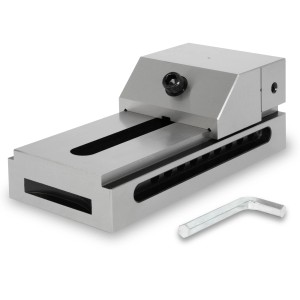 EBERTH Präzisions-Niederzugschraubstock, 125mm Backenbreite, Spannwerkzeug für präzise Arbeiten.