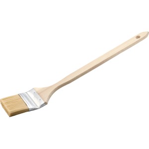 LUX Heizkörperpinsel 75 mm mit Holzgriff und Aufhängeloch für Lackierarbeiten.