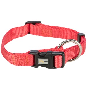 Jollypaw Halsband, lachsfarben, verstellbar von 30-45 cm, mit schwarzem Klickverschluss und D-Ring.