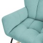 Detailansicht: Salbeifarbener ML-Design Schaukelsessel mit Frottee-Bezug und Polsterung.