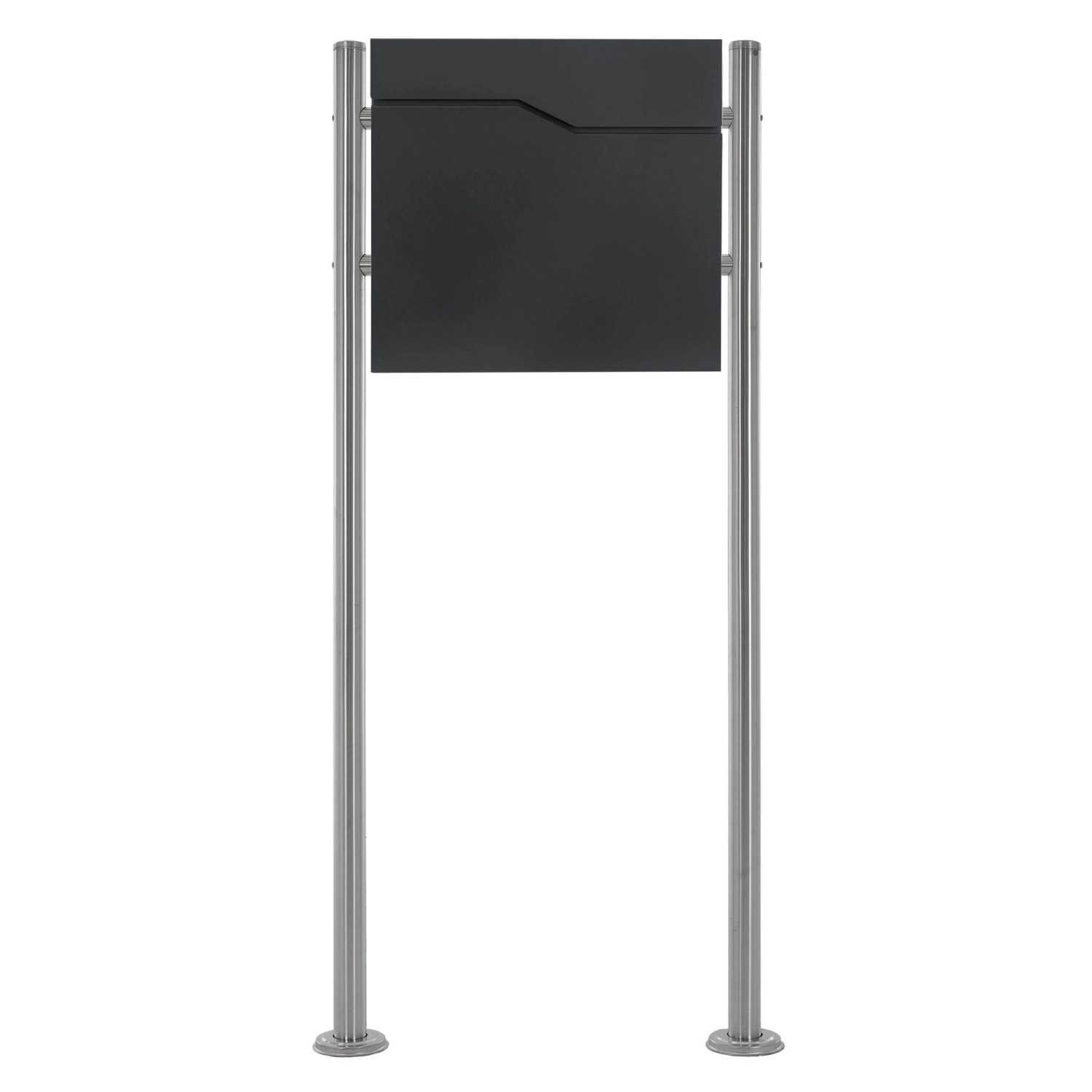 ML-Design Standbriefkasten mit Zeitungsfach Pfosten Silber Metallic 120 cm günstig online kaufen