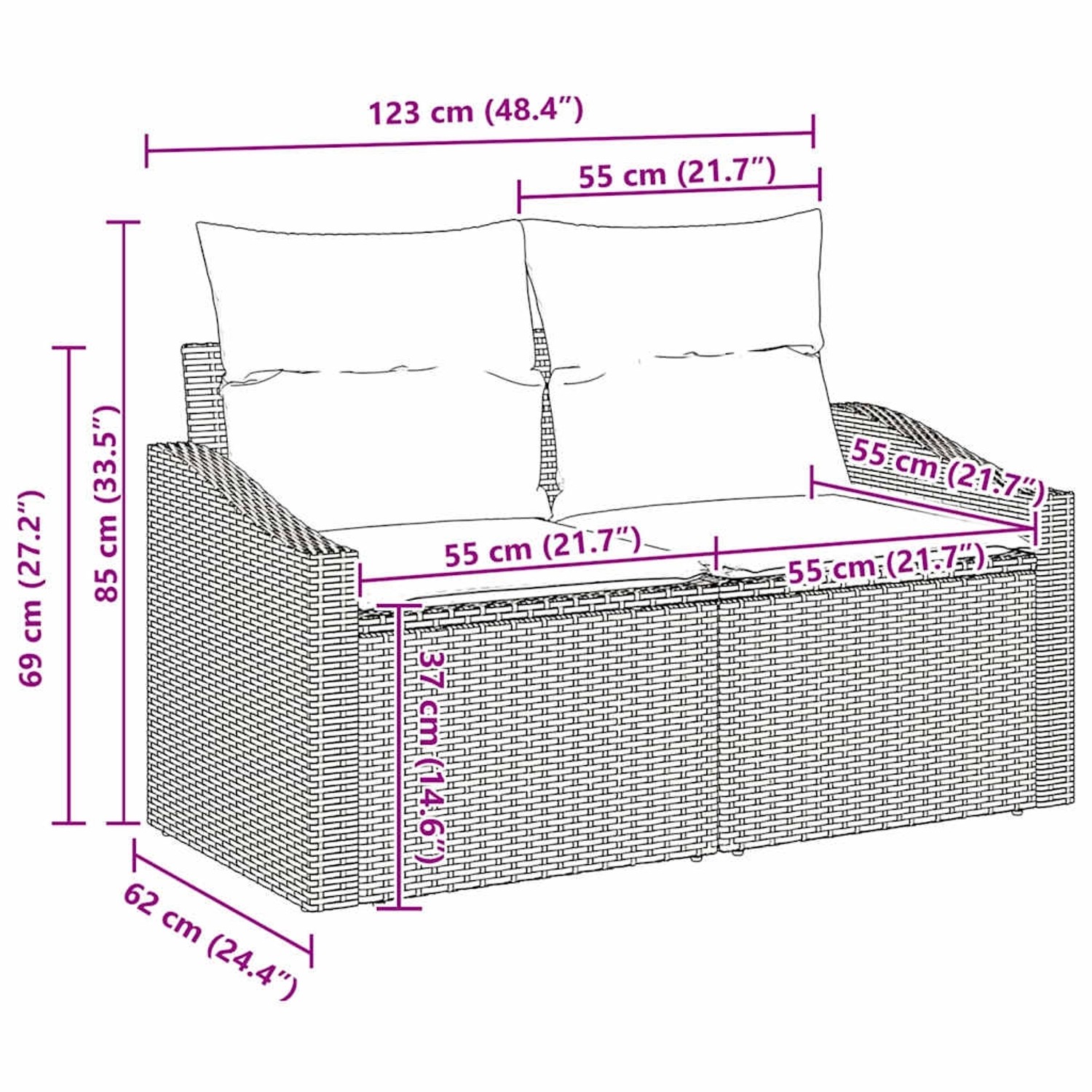 vidaXL Garten-Sofa-Set mit Kissen 8-Tlg Beige Poly Rattan 3347799 günstig online kaufen
