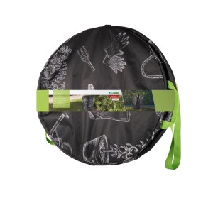 Windhager Garten Pop-up Bag 180 l, zusammengefaltet mit Gartenmotiven. Praktischer Gartenhelfer für Abfälle.