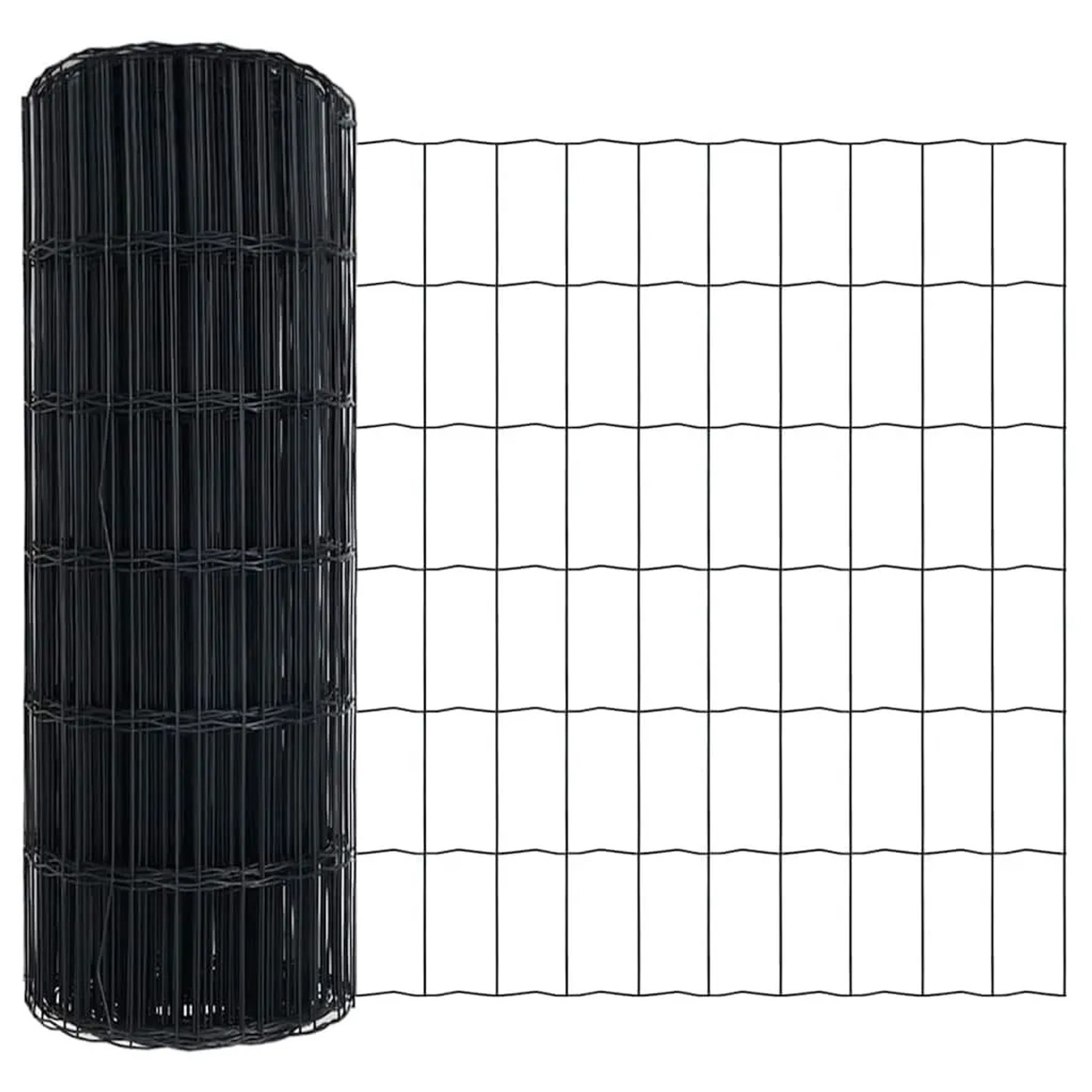 vidaXL Eurozaun Grau 0,6 x 50 m PVC-beschichtetes Eisen 42004571 günstig online kaufen