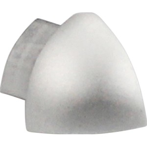 Ecke Viertelkreis-Abschlussprofil, Alu eloxiert, Silber matt, 8 mm, 2 Stück