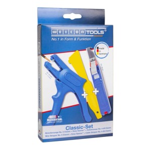 WEICON Classic-Set Tools: Zangen-Set mit Abisolierzange, Kabelmesser und Easy Opener im Karton.