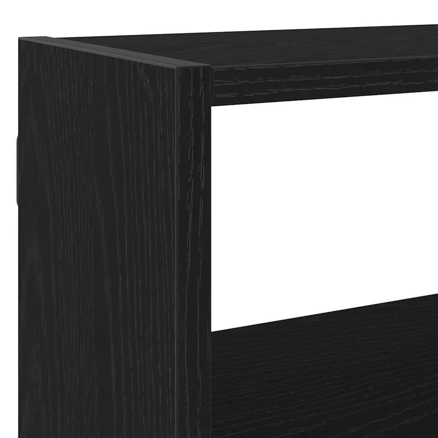 Detailansicht: Schwarzes vidaXL Würfelregal mit 7 Fächern aus Holzwerkstoff.