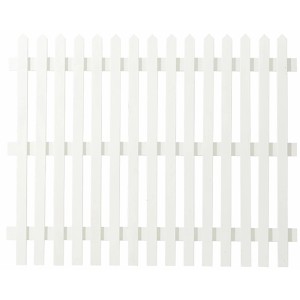 Weißer Plus Holz Vorgartenzaun Skagen Lux aus Nadelholz. Klassischer Lattenzaun in Dänischem Design für Garten.