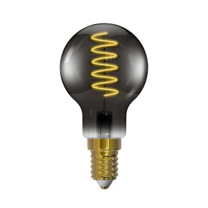 Arcchio E14 LED Lampe, rauchgraues Glas, warmweißes Licht, dimmbar.