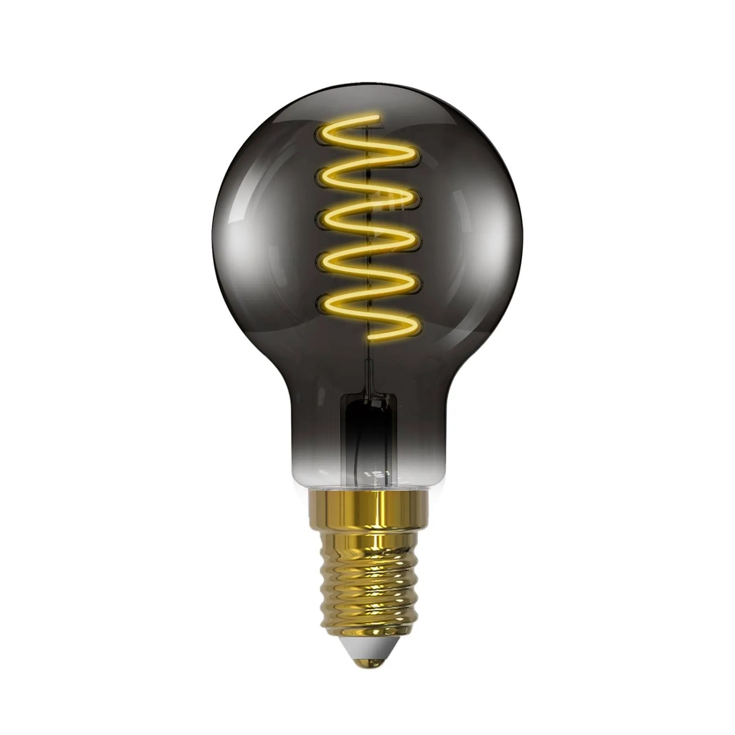 Arcchio E14 LED Lampe, rauchgraues Glas, warmweißes Licht, dimmbar.