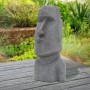 Graue Moai Figur Rapa Nui (78cm) aus Steinguss für Garten & Deko.