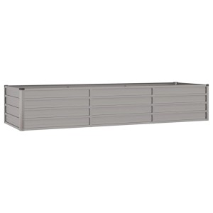 Rechteckiges, graues vidaXL Hochbeet aus Cortenstahl, 240x80x45 cm, für Garten, Balkon oder Terrasse.