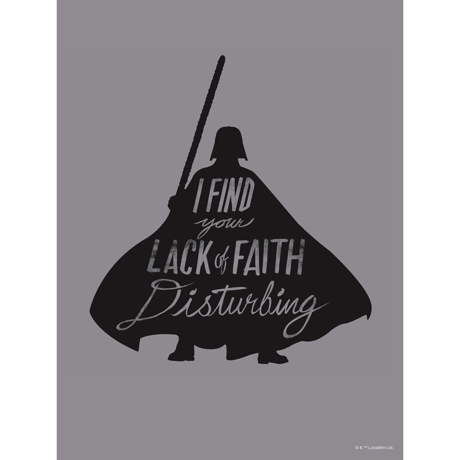 Disney Poster Star Wars Vader Quotes Grau und Schwarz 30 x 40 cm 612174